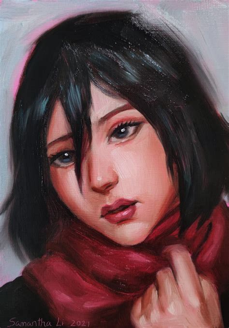 oiled up mikasa|My oil painting of Mikasa :) : r/attackontitan